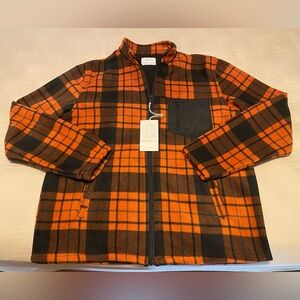 Craft & Flow Plaid Zip Up Fleece Jacket Size Medium Men’s New With Tags
